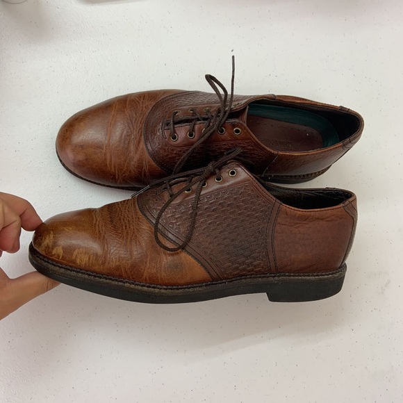 H.S. Trask Mens Leather Oxfords Brown Shoes - Picture 4 of 8